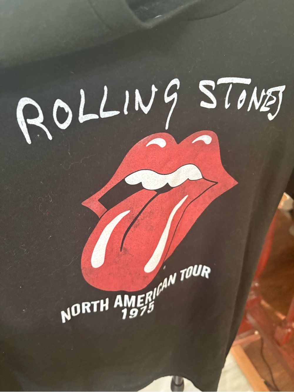 the Rolling Stones Black Tee with Red Tongue Graphic - Picture 3 of 5